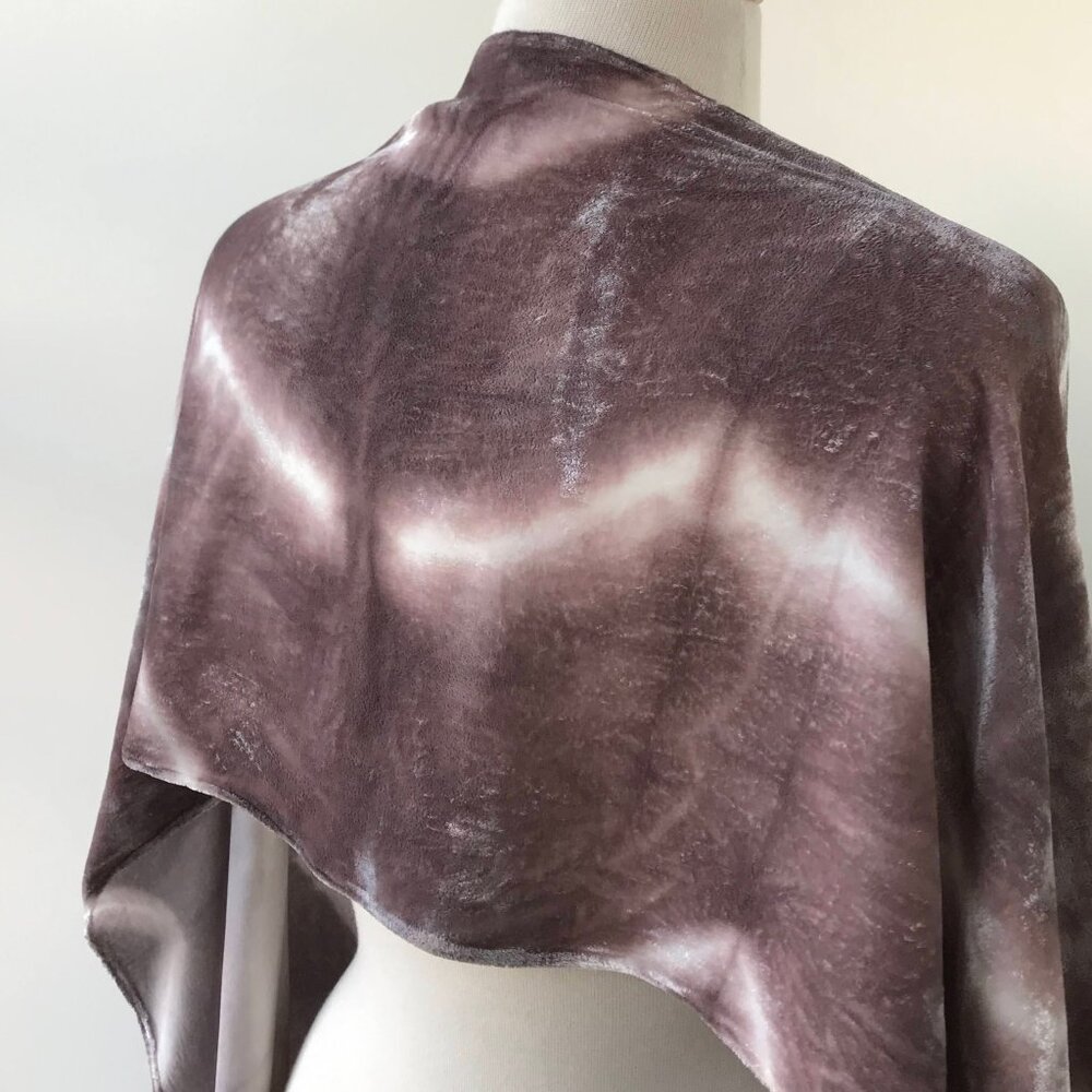 100% Silk Artist Made Natural Resist Dye Shibori Scarf